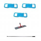 Makarna Şönil Kuru Nemli Palet Tablet Mop Yedek Seti Takımı - 3 ad 80 Cm. Mop + Mop Tutucu + Sap - 1