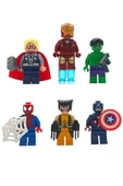 LEGO Tutkunlarını Heyecanlandıran Set: 5cm. Avengers 6'lı Figür ve Aksesuarları Oyun Seti - 1