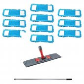 Makarna Şönil Kuru Nemli Palet Tablet Mop Yedek Seti Takımı - 10 ad 80 Cm. Mop + Mop Tutucu + Sap - 1