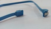 SATA Klipsli 90 Derece DATA Kablosu Mavi 50 cm - 1