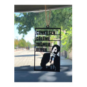 Araba Süsü Ahşap Müslüm Gürses Dikiz Aynası Süsü Hediyelik Eşya Oto Aksesuar - 1