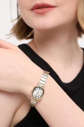 Lilith Roma Rakam Gümüş Kadran Gold-Gümüş Kordon Kadın Kol Saati thumbnail 5