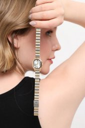 Lilith Roma Rakam Gümüş Kadran Gold-Gümüş Kordon Kadın Kol Saati thumbnail 7