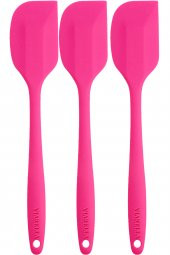 Silikon Spatula Set 3Lü Büyük Boy Yanmaz Çizmez Fuşya - 1