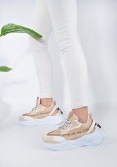 Kalın Taban Rahat Bağcıklı Kadın Sneaker Spor Ayakkabı - 1