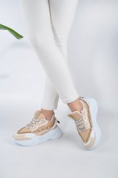 Kalın Taban Rahat Bağcıklı Kadın Sneaker Spor Ayakkabı - 2