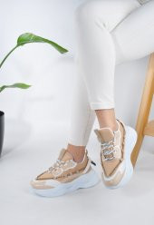 Kalın Taban Rahat Bağcıklı Kadın Sneaker Spor Ayakkabı - 5