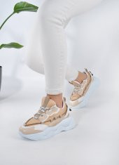 Kalın Taban Rahat Bağcıklı Kadın Sneaker Spor Ayakkabı - 6