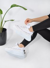 Kalın Taban Rahat Bağcıklı Kadın Sneaker Spor Ayakkabı - 7