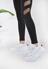 Kalın Taban Rahat Bağcıklı Kadın Sneaker Spor Ayakkabı - 8