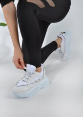 Kalın Taban Rahat Bağcıklı Kadın Sneaker Spor Ayakkabı - 9
