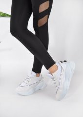 Kalın Taban Rahat Bağcıklı Kadın Sneaker Spor Ayakkabı - 10