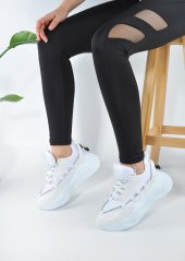 Kalın Taban Rahat Bağcıklı Kadın Sneaker Spor Ayakkabı - 11