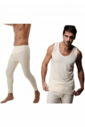 Hasyün Erkek Askılı Yün Atlet Takım - 1