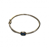 Kadın 925 Ayar Gümüş Nazar Boncuklu Kelepçe Bileklik thumbnail 1