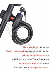 Anahtarlı Çelik Kilit Bisiklet Motosiklet Güvenlik Kilidi Bebek Arabası - 2