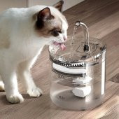 Kedi Köpek Şeffaf Sessiz Otomatik Su Çeşmesi 1.8 Lt Kapasiteli - 1