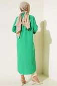 Gizli Pat Uzun Gömlek Yeşil thumbnail 3