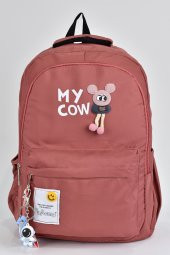 Elatae Kız Çocuk Genç Çok Gözlü Günlük Seyahat Okul Sırt Çantası Gül Kurusu 51498 thumbnail 1