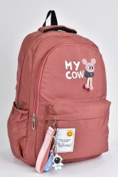 Elatae Kız Çocuk Genç Çok Gözlü Günlük Seyahat Okul Sırt Çantası Gül Kurusu 51498 thumbnail 2