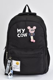 Elatae Kız Çocuk Genç Çok Gözlü Günlük Seyahat Okul Sırt Çantası Siyah 51498 thumbnail 1