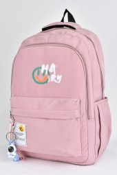 Elatae Unisex Çok Gözlü Günlük Seyahat Okul Sırt Çantası Pembe 51500 - 4