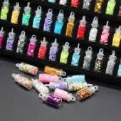 Nail Art 48 Adet Mega Sim Pul Boncuk Seti Tırnak Göz Çevresi Süsleme Kalıcı Oje Protez Tırnak - 1