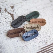 Deri Etiket Handmade Oval 10 Adet - 3