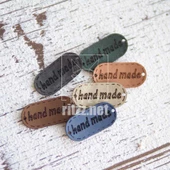 Deri Etiket Handmade Oval 10 Adet - 1