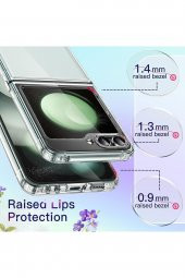 Samsung Z Flip 5 ile Uyumlu 2 Parçalı Şeffaf Kılıf - 4