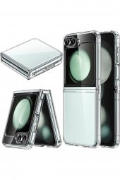 Samsung Z Flip 5 ile Uyumlu 2 Parçalı Şeffaf Kılıf - 5