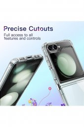 Samsung Z Flip 5 ile Uyumlu 2 Parçalı Şeffaf Kılıf - 6