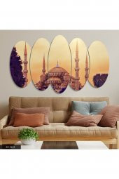 Evinemoda Sultan Ahmet Camii 5 Parçalı Mdf Tablo - 1