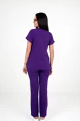 Deniz İş Kadın Linda Yarasakol Mor Renk Scrubs Takım - 5