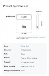 Baseus Ultra Hızlı Şarj 100W 20000mAh Powerbank Ve 100W Şarj Kablo Akıllı Şarj Macbook Laptop Şarj - 3