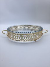 Gümüş Yuvarlak Borcam Altlığı, Borcam Servis Sunum Tepsi Stantı, Büyük Boy (Borcamsız) - 8