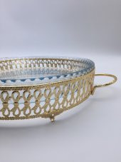 Gümüş Yuvarlak Borcam Altlığı, Borcam Servis Sunum Tepsi Stantı, Büyük Boy (Borcamsız) - 10
