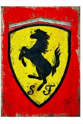 Karizma Tablo Ferrari Tasarım Ahşap Tablo 25cmX 35cm - 1