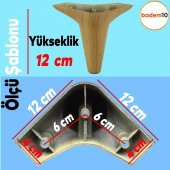 Aspen 6'lı Set Mobilya Tv Ünitesi Çekyat Koltuk Kanepe Baza Destek Ayağı Ayakları 12 Cm Açık Ceviz - 2