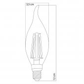 Heka Led Filament Rustik Ampul Kıvrık Uç  6W E14 6500K Beyaz Işık - 2