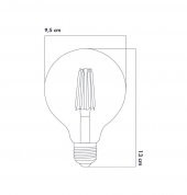 Heka Rustik Led Ampul E27 G95 6W 6500K Beyaz Işık - 2