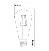 Heka Led E27 St64 Ampul 6W 2500K (Gün Işığı) - 2