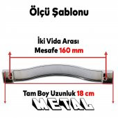 Mobilya Mutfak Dolabı Çekmece Kapı Dolap Kapak Kulpu Kulbu Krom 160 mm Metal Kulp - 3
