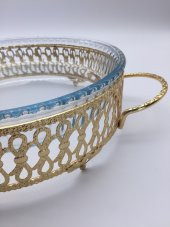 Gümüş Yuvarlak Borcam Altlığı, Borcam Servis Sunum Tepsi Stantı, Küçük Boy (Borcamsız) - 9