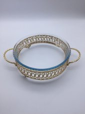 Gümüş Yuvarlak Borcam Altlığı, Borcam Servis Sunum Tepsi Stantı, Küçük Boy (Borcamsız) - 7