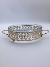 Gümüş Yuvarlak Borcam Altlığı, Borcam Servis Sunum Tepsi Stantı, Küçük Boy (Borcamsız) - 8