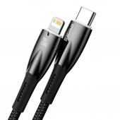 Baseus Led Işıklı Super Şarj 20W 1Mt İphone Şarj Kablosu İpad İphone 11 Pro 12 12 Pro Max Şarj Kablo - 1