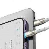 Baseus Led Işıklı Super Şarj 20W 1Mt İphone Şarj Kablosu İpad İphone 11 Pro 12 12 Pro Max Şarj Kablo - 7