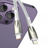 Baseus Led Işıklı Super Şarj 20W 1Mt İphone Şarj Kablosu İpad İphone 11 Pro 12 12 Pro Max Şarj Kablo - 8