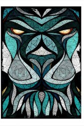 Karizma Tablo Sinirli Aslan Modern Ahşap Tablo 50cmX 70cm - 1